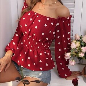 Heart off the shoulder blouse